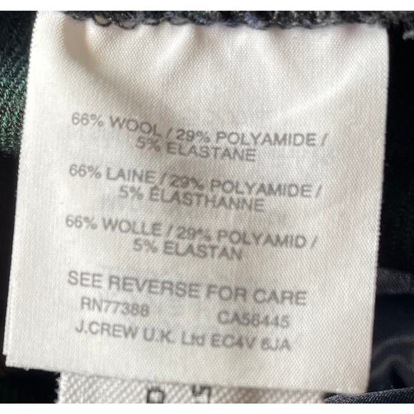 J. Crew Maddie Blackwatch Tartan Plaid Pants Wool Blend Sz 0 Preppy Academia - Picture 9 of 13